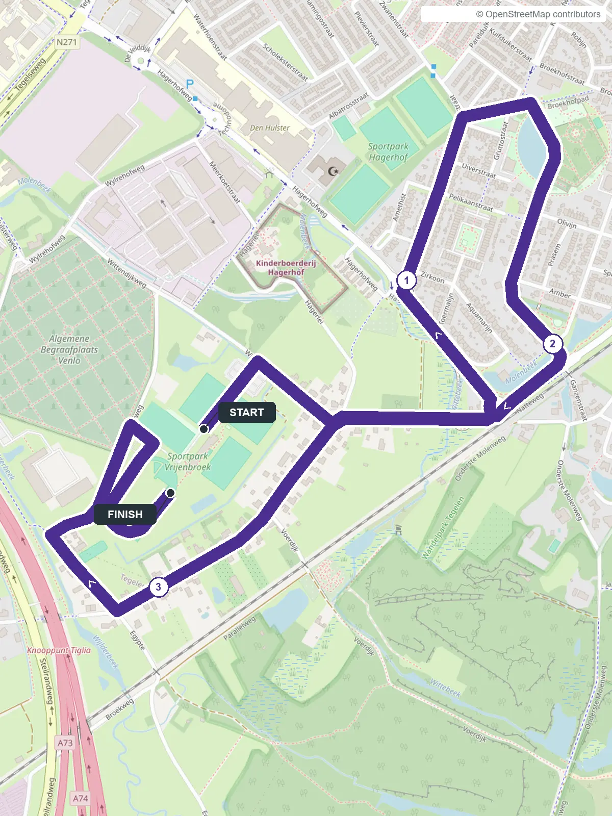 Routekaart 4 kilometer Berden Voorjaarsloop